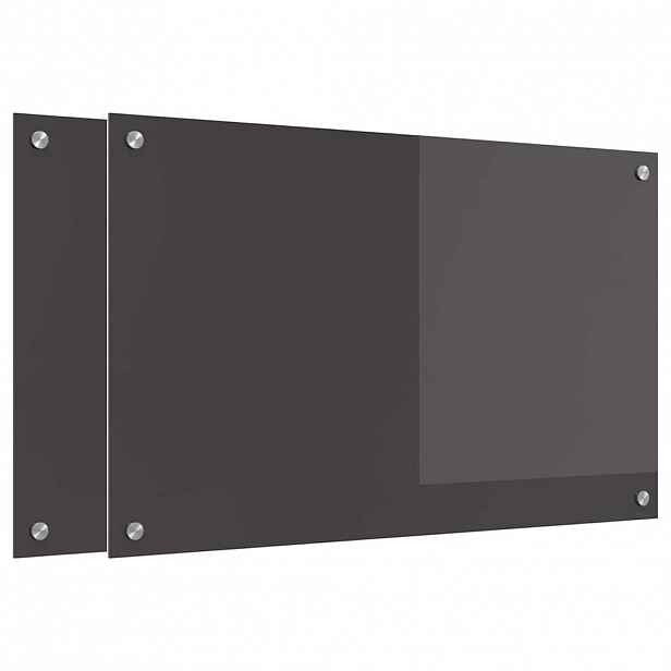 vidaXL Kuchyňský obklad 2 ks Tmavě šedá 80 x 50 cm tvrzené sklo