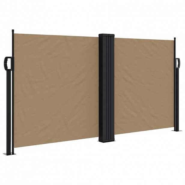 vidaXL Zatahovací boční markýza taupe 120 x 1 200 cm
