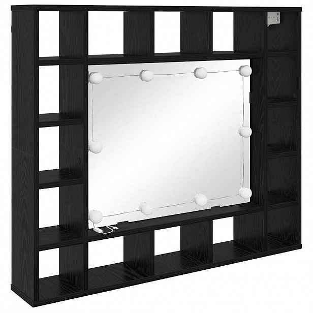 vidaXL Zrcadlová skříň Černý dub 91 x 15 x 76,5 cm Kompozitní dřevo