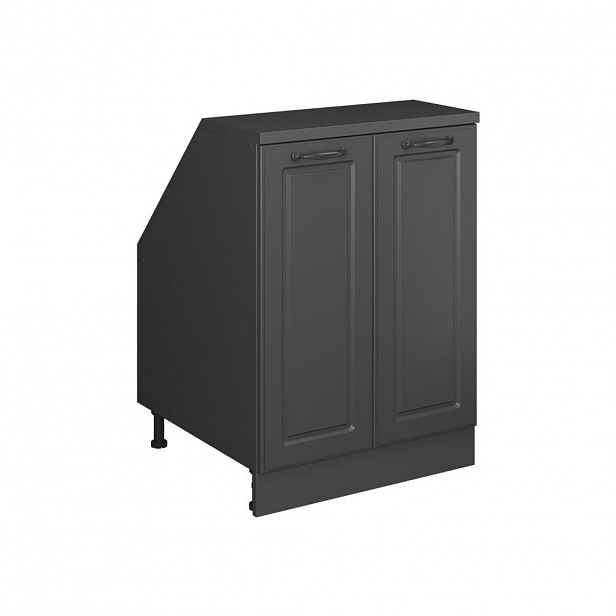 Vicco ŠIKMÁ SKŘÍŇ Rion Antracitový venkovský dům 60 x 81.6 cm se 2 dveřmi, korpus skříně hloubka 60 cm