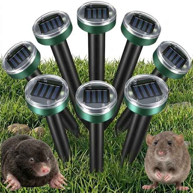 8x Solární odpuzovač krtků a hlodavců do 650 m2 Akumulátor Aaa 600 mAh Ni-Mh