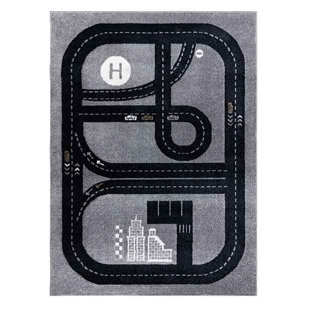 Dětský kusový koberec Fun Track grey, 180x270, šedá, dětský pokoj, Dywany Łuszczów