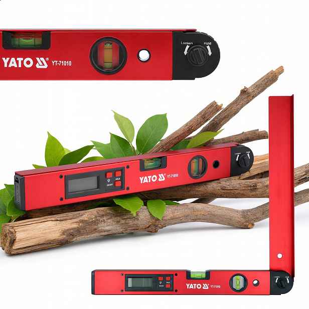 Elektronický Digitální Úhloměr 400 mm 225° Přesnost 0,5 MM Yato YT-71010