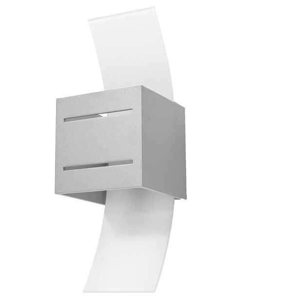Nástěnné svítidlo Sollux Loreto šedé, hliník/sklo, 40W,