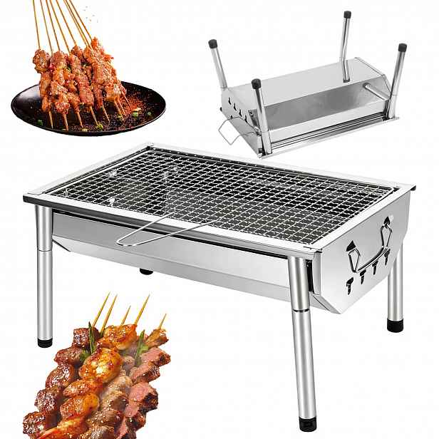 Turistický Skládací Uhlíkový Gril Zahradní Přenosný Kufr Bbq 40x28 cm