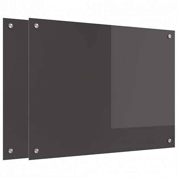 vidaXL Kuchyňský obklad 2 ks Tmavě šedá 80 x 60 cm tvrzené sklo