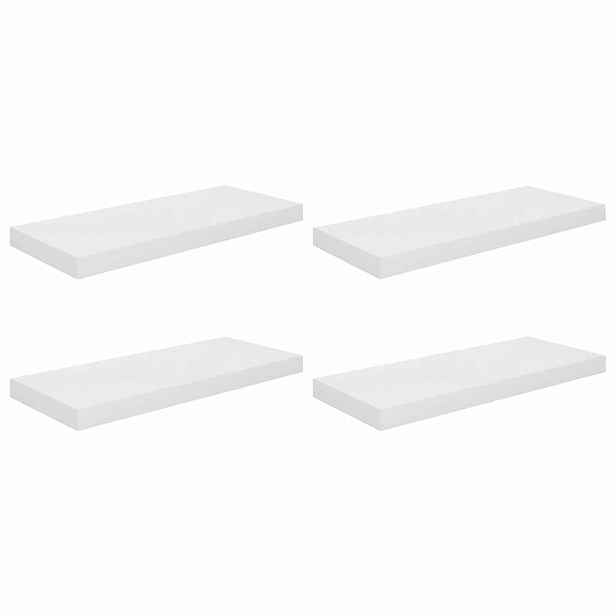 vidaXL Plovoucí nástěnné police 4 ks lesklé bílé 60x23,5x3,8 cm MDF