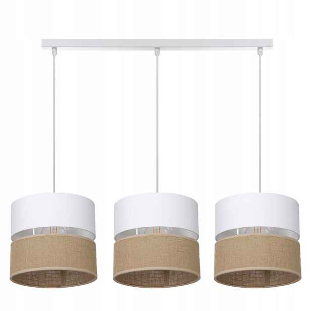 Boho Závěsná Lampa Juta Stropní Lišta Trojitá