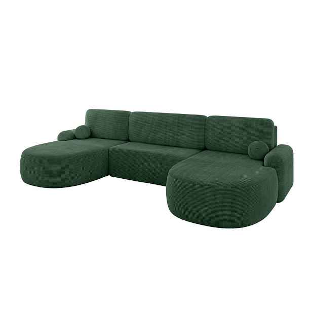 ALTDECOR SEDACÍ SOUPRAVA s funkcí spaní a úložným prostorem LIRA-U - 335x172x89 zelená