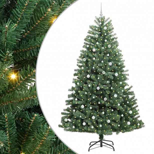 vidaXL Umělý Skládací Vánoční Strom Zelená 240 cm PVC a kov