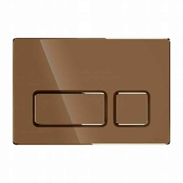 Cersanit Splachovací tlačítko Block, lesklá měď, moderní design