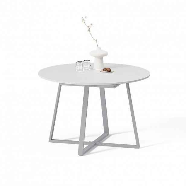 Livinity® JÍDELNÍ STŮL Firenze, Bílá/Šedá, 120 x 120 cm rozšiřitelný