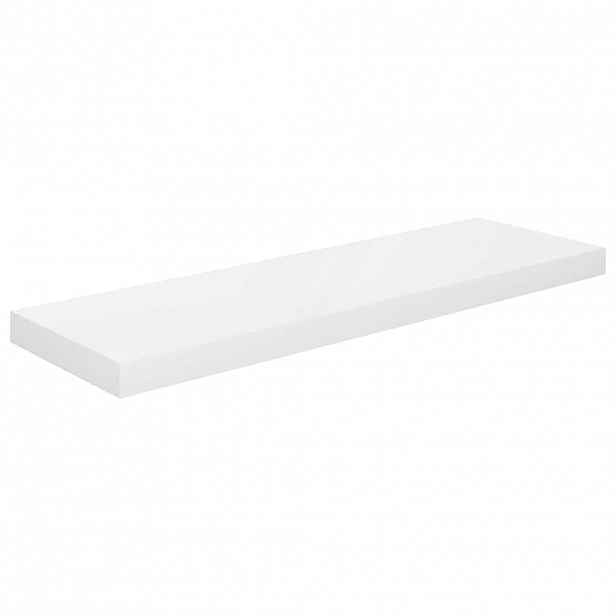 vidaXL Plovoucí nástěnná police bílá vysoký lesk 80x23,5x3,8 cm MDF