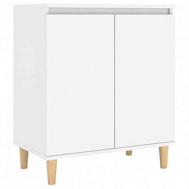 vidaXL Příborník s dřevěnými nohami bílý 60x35x70 cm kompozitní dřevo