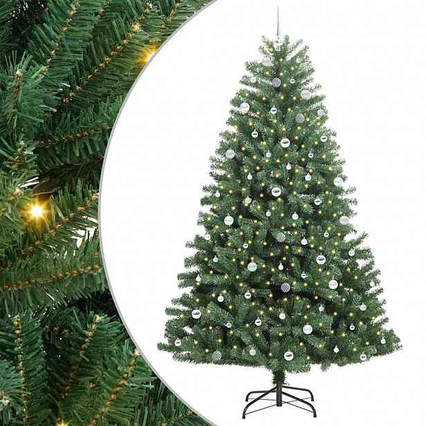 vidaXL Umělý Skládací Vánoční Strom Zelená 240 cm PVC a kov
