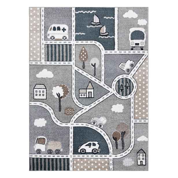 Dětský kusový koberec Fun Strade grey, 120x170, šedá, dětský pokoj, Dywany Łuszczów