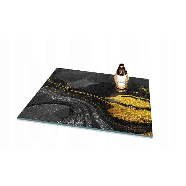 Skleněná podložka tvrzená pod Hřbitovní Svíčka dekorace na hřbitov, motiv 65x60 cm