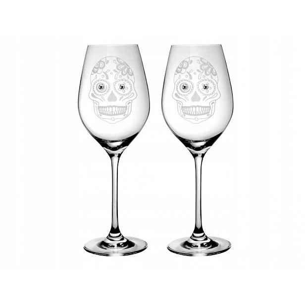 Sklenice Celebration Lebka 360ML A 2KS bílá
