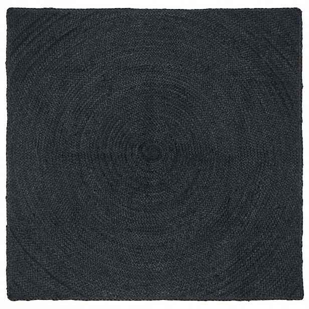 vidaXL Kusové koberce Tmavě šedá 120 x 120 cm juta