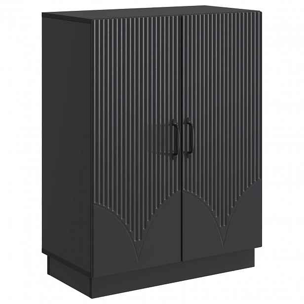 vidaXL Servírovací skříň Černá 66 x 34,5 x 87 cm Kompozitní dřevo