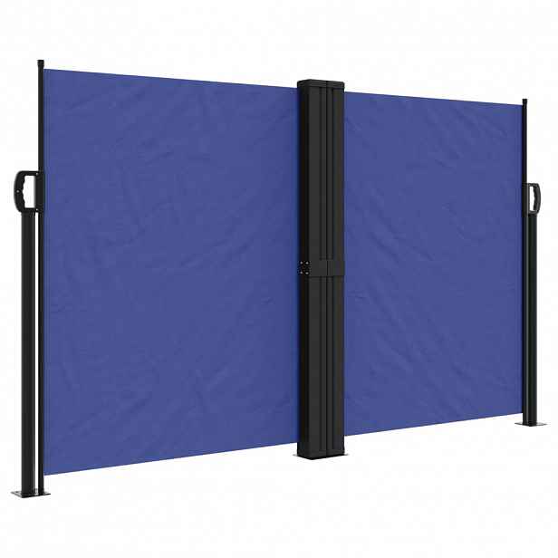 vidaXL Zatahovací boční markýza modrá 140 x 1 200 cm
