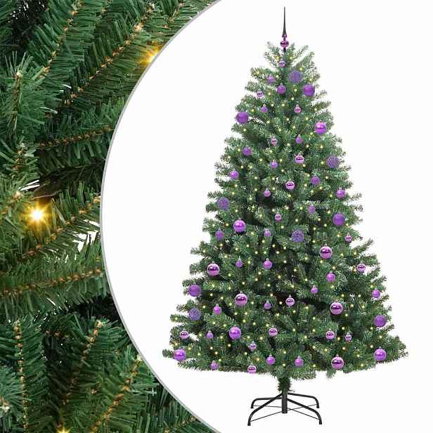vidaXL Umělý Skládací Vánoční Strom Zelená 240 cm PVC a kov
