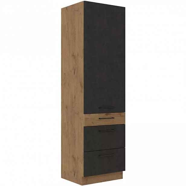 Kuchyňská skříňka Vigo 60DKS-210 3S 1F grafit mat/dub lancelot