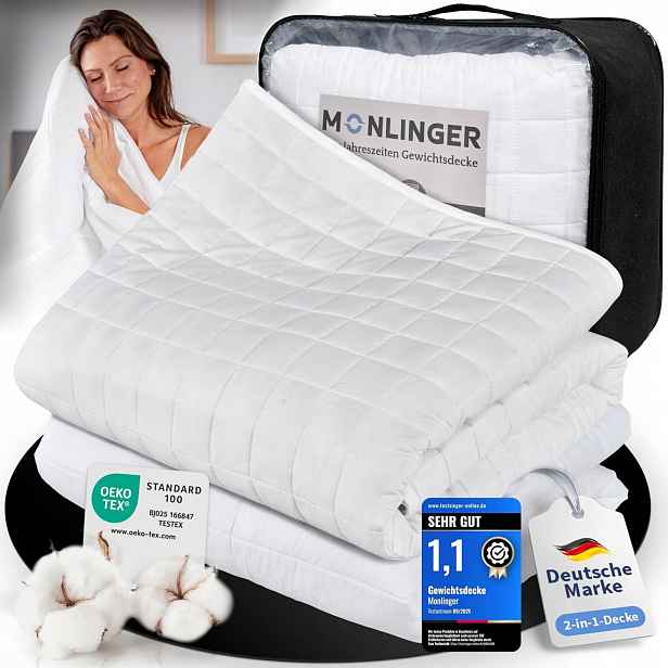 Monlinger Přikrývka 2v1 deka 135 × 200 cm 9 kg letní přikrývka