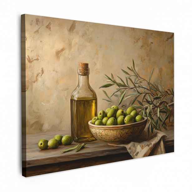 MuchoWow OBRAZ NA PLÁTNĚ Olivy - Zátiší - Vintage 80x60 cm