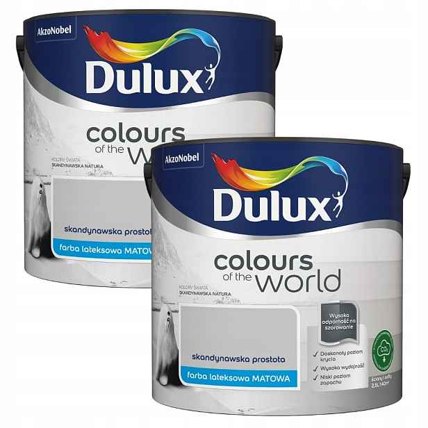 Set Dulux Barvy Světa 2x2,5 Latexová Emulze Skandinávská Jednoduchost 5L