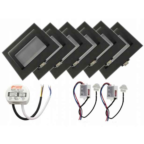 Set Schodišťové obruby 6x napájecí zdroj 2x detektor