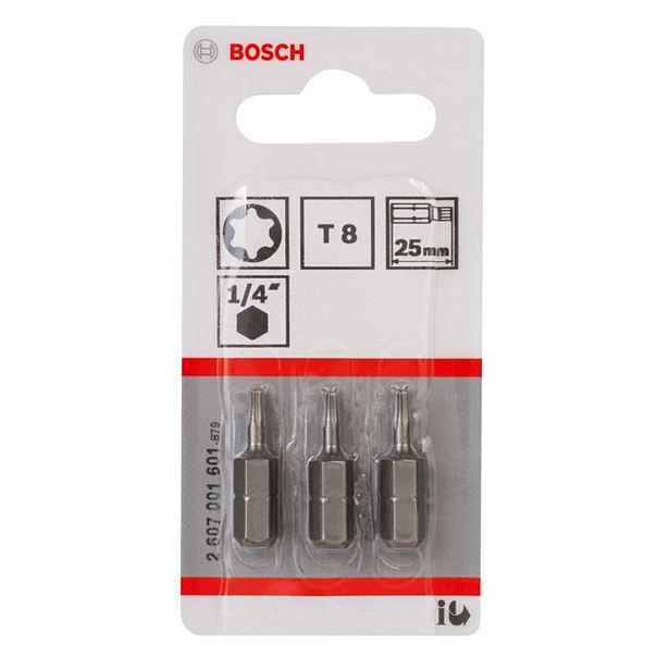 Bosch - Sada bitů T8, délka 25 mm, 3 ks 2607001601