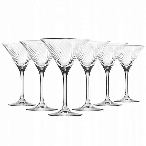 Skleničky na martini koktejly Krosno Xno komplet ryhované 200 ml 6 ks