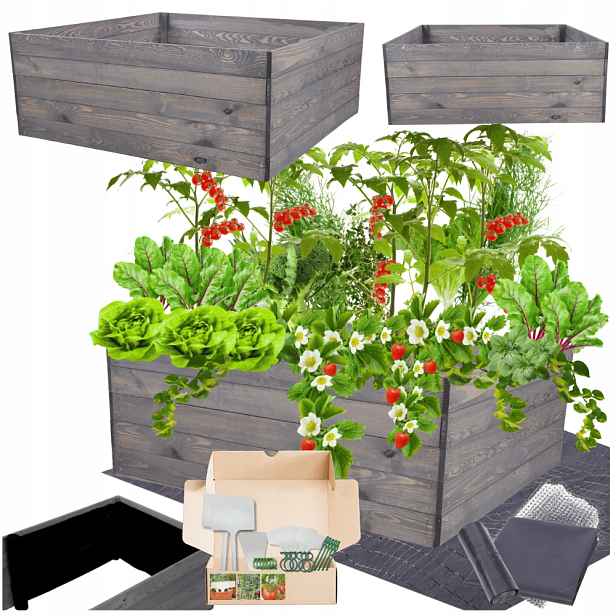 Zeleninová Zahrada záhon vyvýšený box pařeniště květináč impregnace 45x120x120