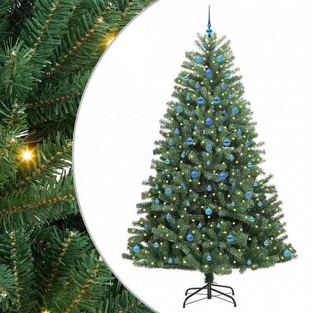 vidaXL Umělý Skládací Vánoční Strom Zelená 240 cm PVC a kov