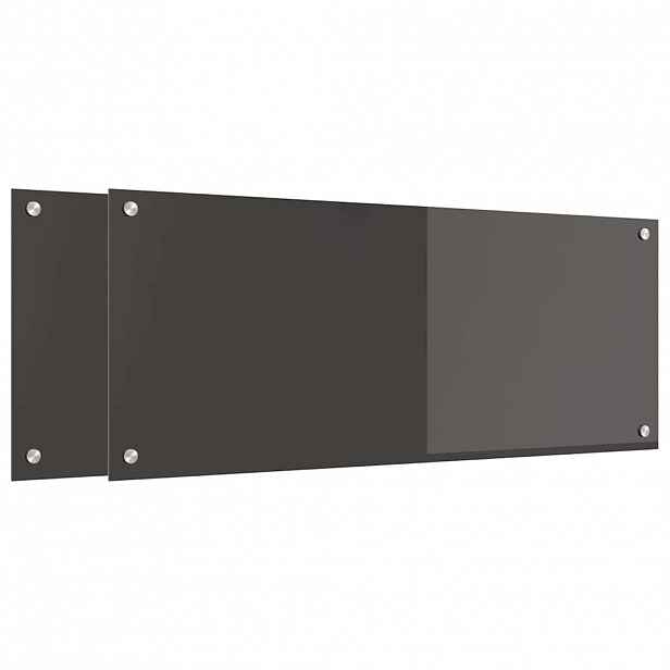 vidaXL Kuchyňský obklad 2 ks Tmavě šedá 100 x 40 cm tvrzené sklo