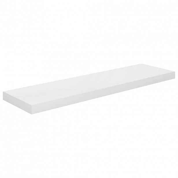 vidaXL Plovoucí nástěnná police bílá vysoký lesk 90x23,5x3,8 cm MDF