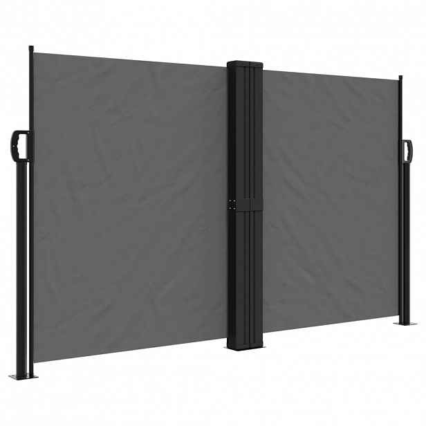 vidaXL Zatahovací boční markýza antracitová 140 x 1 200 cm