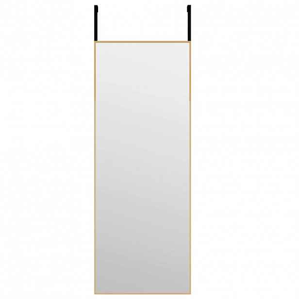 vidaXL Zrcadlo na dveře zlaté 30 x 80 cm sklo a hliník