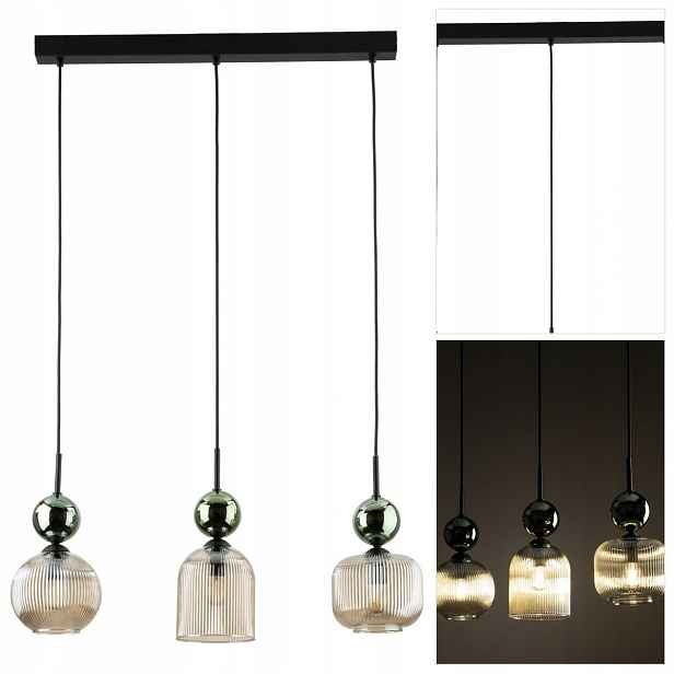 Zelená závěsná lampa Sophia glamour 3 zdroje nad barem Tk Lighting