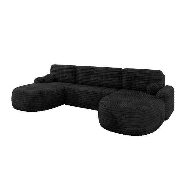ALTDECOR SEDACÍ SOUPRAVA s funkcí spaní a úložným prostorem LIRA-U - 335x172x89 černá