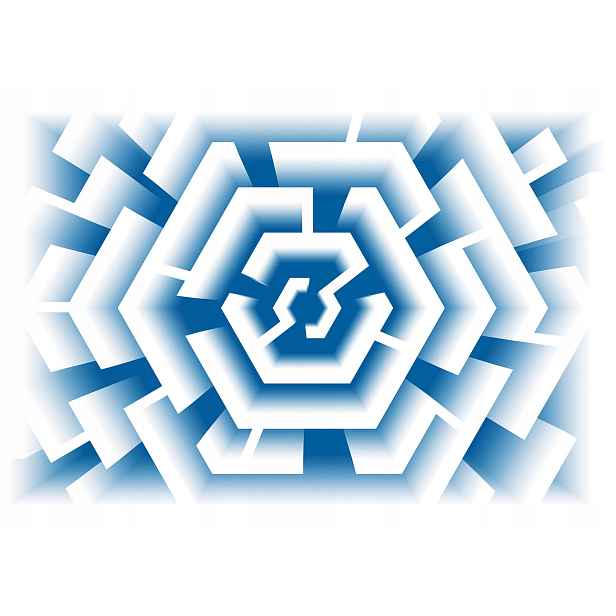 Fototapeta Tunel Hexagon Abstrakce Perspektiva Světle Modrá-bílá 254x184 lepidlo