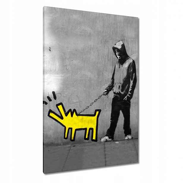 Obrazy 80x120 Žlutý pejsek Banksy Lol