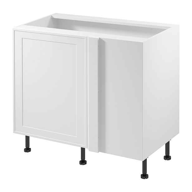 Prodloužená rohová skříňka SALERNO - šířka 100 cm, bílá, pravé provedení