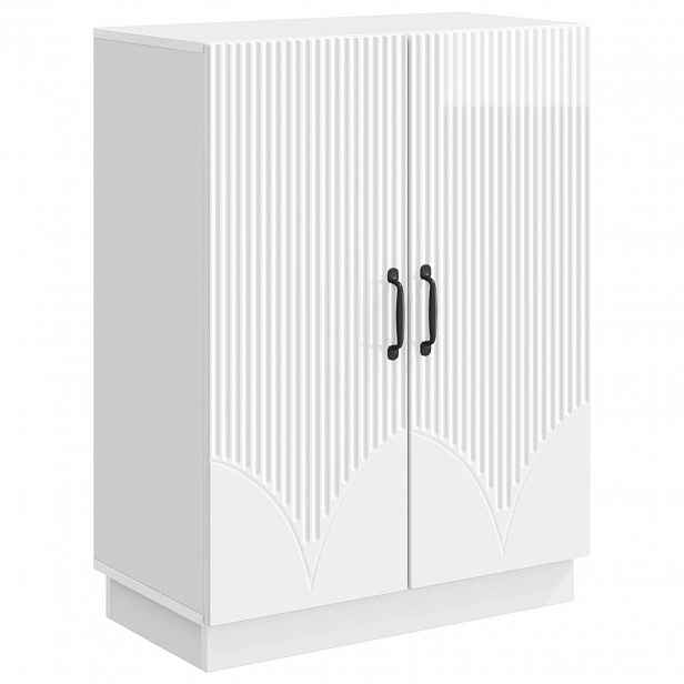 vidaXL Servírovací skříň Bílá s vysokým leskem 66 x 34,5 x 87 cm