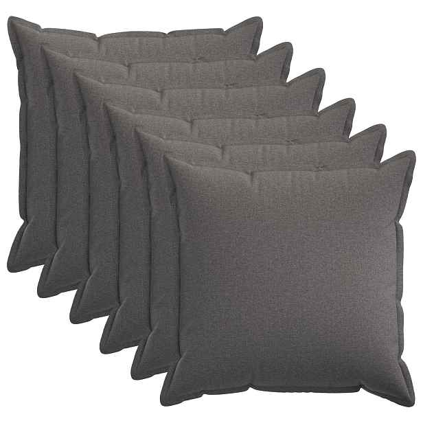 vidaXL Povlak na polštář 6 pcs HOUTEN Světle šedá 55 x 55 cm