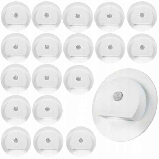 19 X Kulatá Schodišťová Lampa Na Schody Led 230V S Detektorem V Objímce