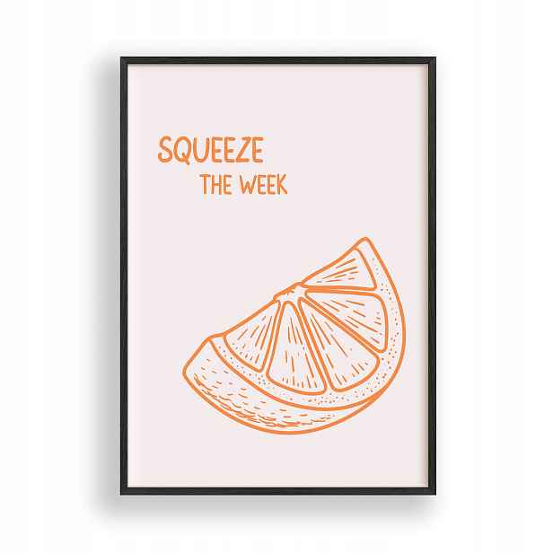 Obraz Citron Squeeze The Week Plakát Rámeček Dřevěný Černý 30x42 cm