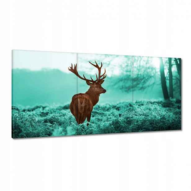 Obrazy 120x60 Jelen v tyrkysovém lese