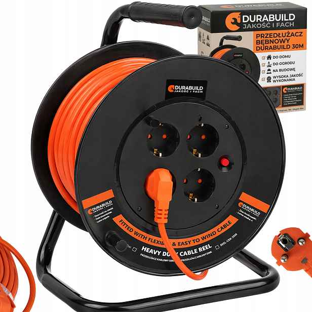 Prodlužovací Kabel Bubnový Stavební 30 M Kabel Na Buben Pro Zahradu IP4